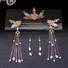 Zinc Zinc Alloy Bridal Headwear Plastic Earrings Hairpin Set Flower Wedding Dress Hair Accessories  Hanfu