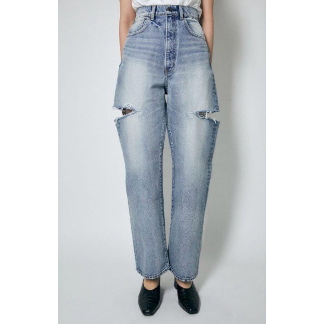 MOUSSY THIGH SLIT LOOSE STRAIGHT 26 inches