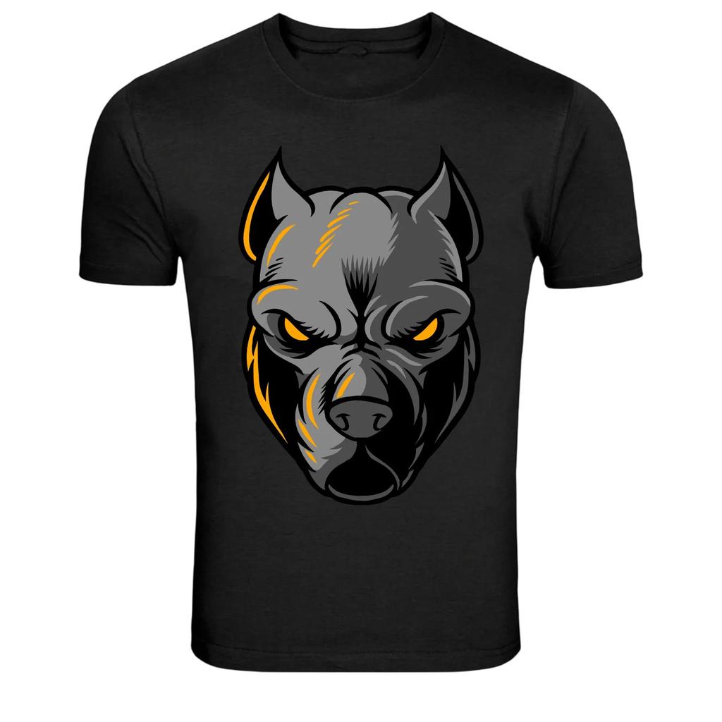 Pitbull Hunde Kopf Fierse Maskottchen Tier Grafik T-Shirt