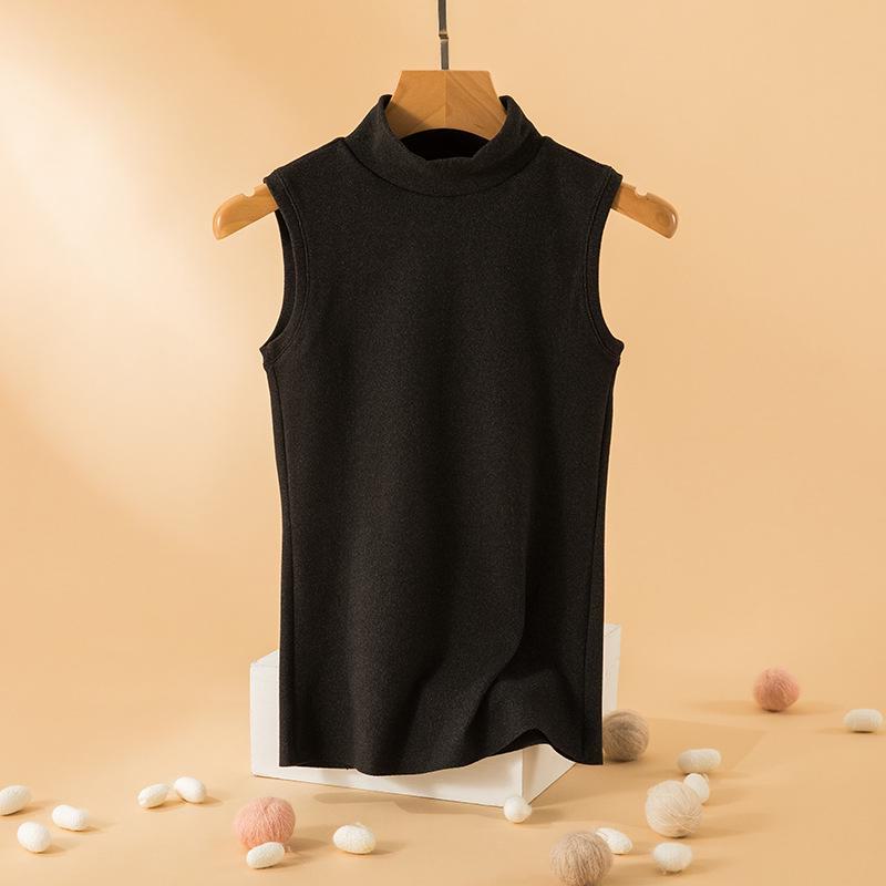 

Женский терможилет из бархата Cationic - утягивающий, без рукавов, с полувысоким воротником для осени/зимы XXL