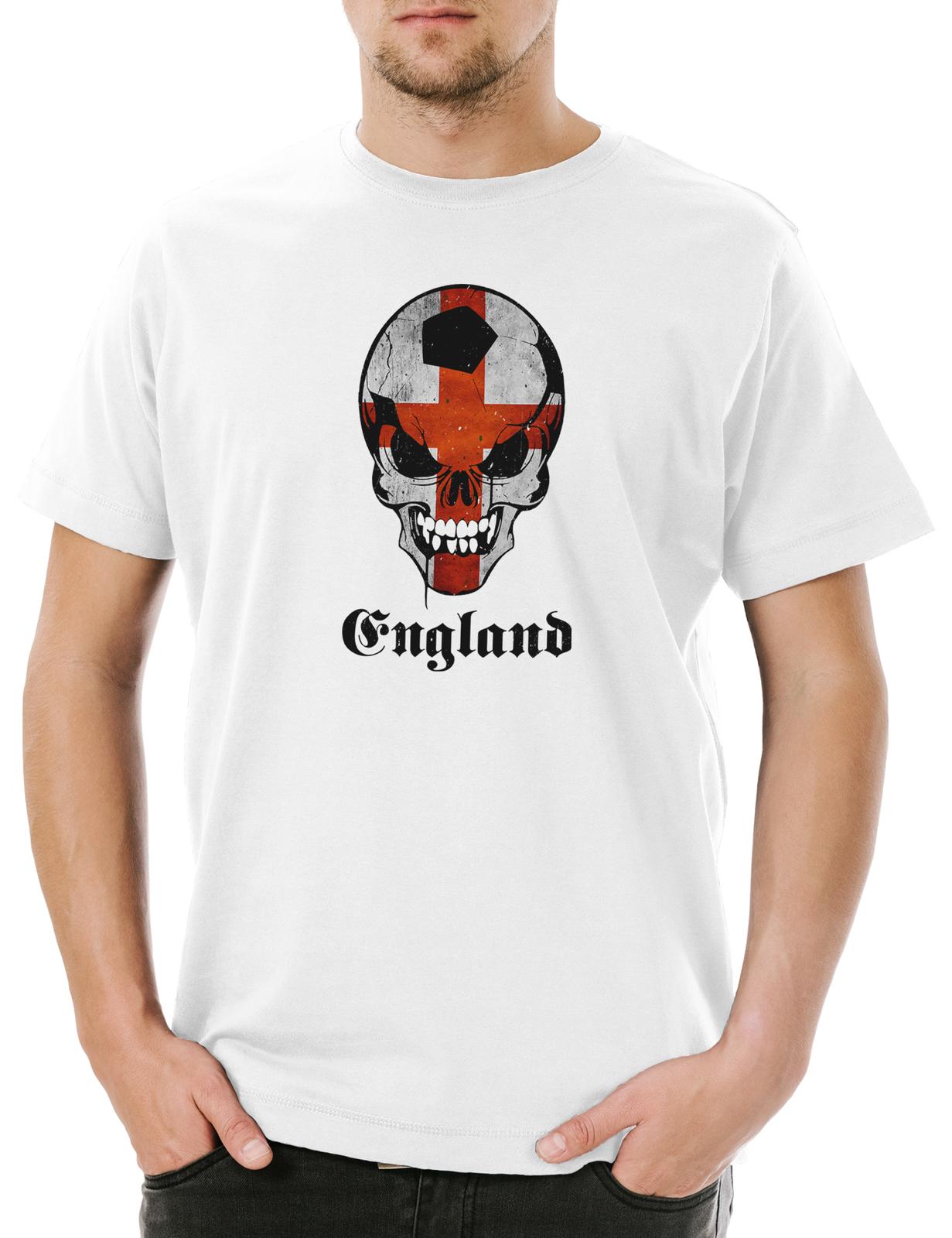 

Classic Football England Skull Flag Mens T-Shirt Mens Womens Tees Top Hooligan Skull Skull S