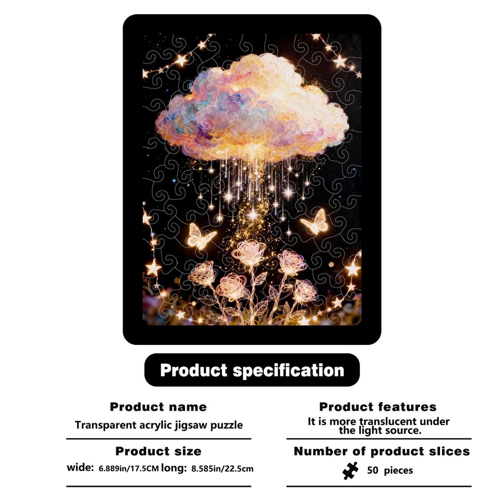 Dream Nebula Clouds Little Rose Puzzle Decorative Ornament Translucent Acrylic Puzzle