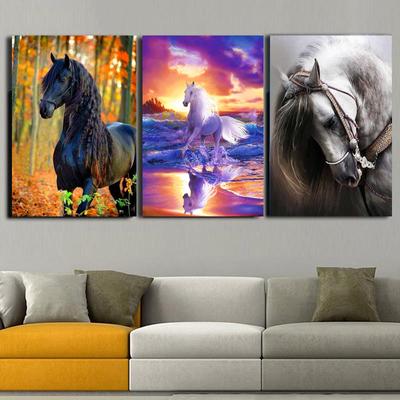 5D DIY Pintura Diamante Bela Vista de Cavalo Bordado Diamante Kit Ponto Cruz Completo Strass Mosaico Decoração de Casa