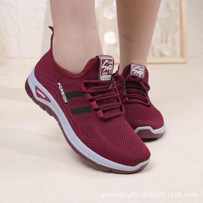 

Sneakers women s spring new outdoor breathable fly-woven shoes fashion casual shoes women s shoes low-top women s single shoes 42 червоний