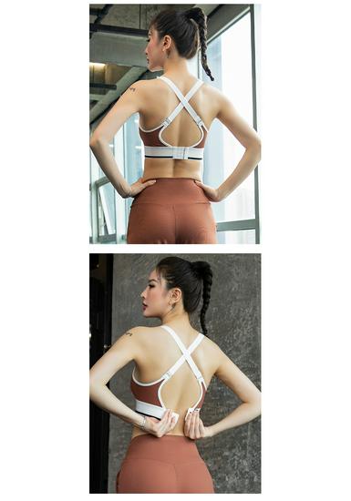 Damen Hochintensiver Stoßfester Sport-BH mit Rückenverschluss - Schönes Rücken-Yoga-Top