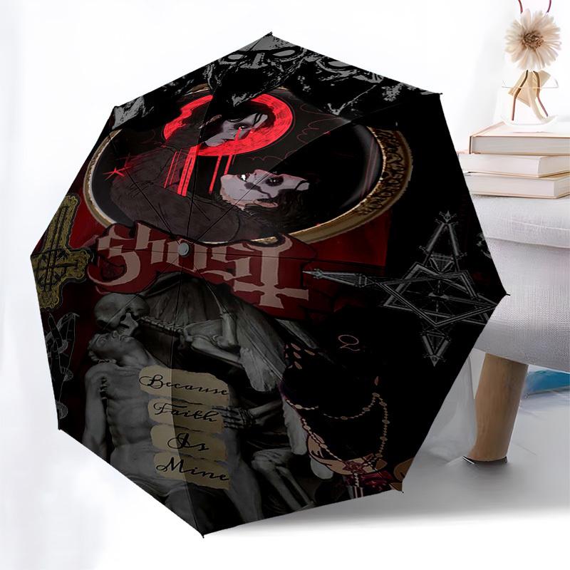 1pc Ghost Faith Automatic Open, Windproof, Compact Travel Umbrella, Gift for Birthday, Christmas, Business 93017