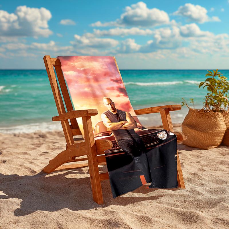 Ultra-Soft Beach Towel with Fast & Furious Theme,Ideal for Pool - Camping, Diving - Perfect Travel Essential, Vibrant Beach Towel.