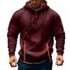 Sweat à capuche pour homme avec fermeture éclair et poche sur le bras, cardigan de sport décontracté pour homme, grande taille