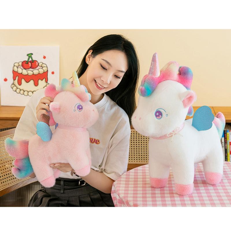 Colorful Cute Unicorn Fur Toy Fashion Comfortable Throw Pillow Birthday Gift