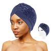 Damelue God Stretch Vindtett Rivebestandig Anti-krympe Brimless Varm paljettkant Blomst All Match Turban Hat Motetilbehør