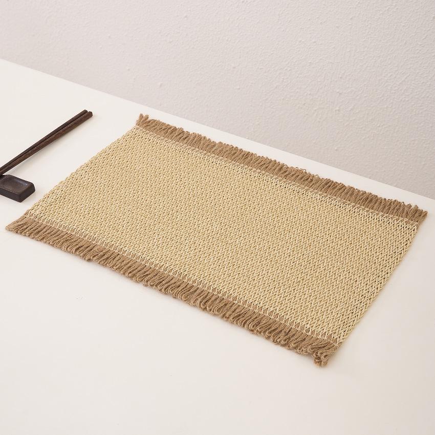 

Bohemian style table trayt, anti slip cup,bowl ,tray, table,creative and simple dining,thermal insulation mat placemats 30X45cm