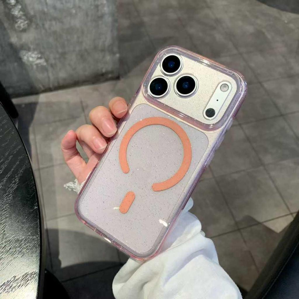 iPhone 17 Sternenstaub Glitzer Magnetische Hülle für 16 Pro Max - Transparent, Weich, Präzise Passform