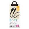Premium Style Soft Cable To Lightning Black Charging/Communication USB-A 0.5m PG-YWLA05BK