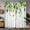 2pcs HD Pastoral Style Small Fresh Weeping Willow Decorative Curtain Green Digital Printed Curtain Home Decoration Style Deco