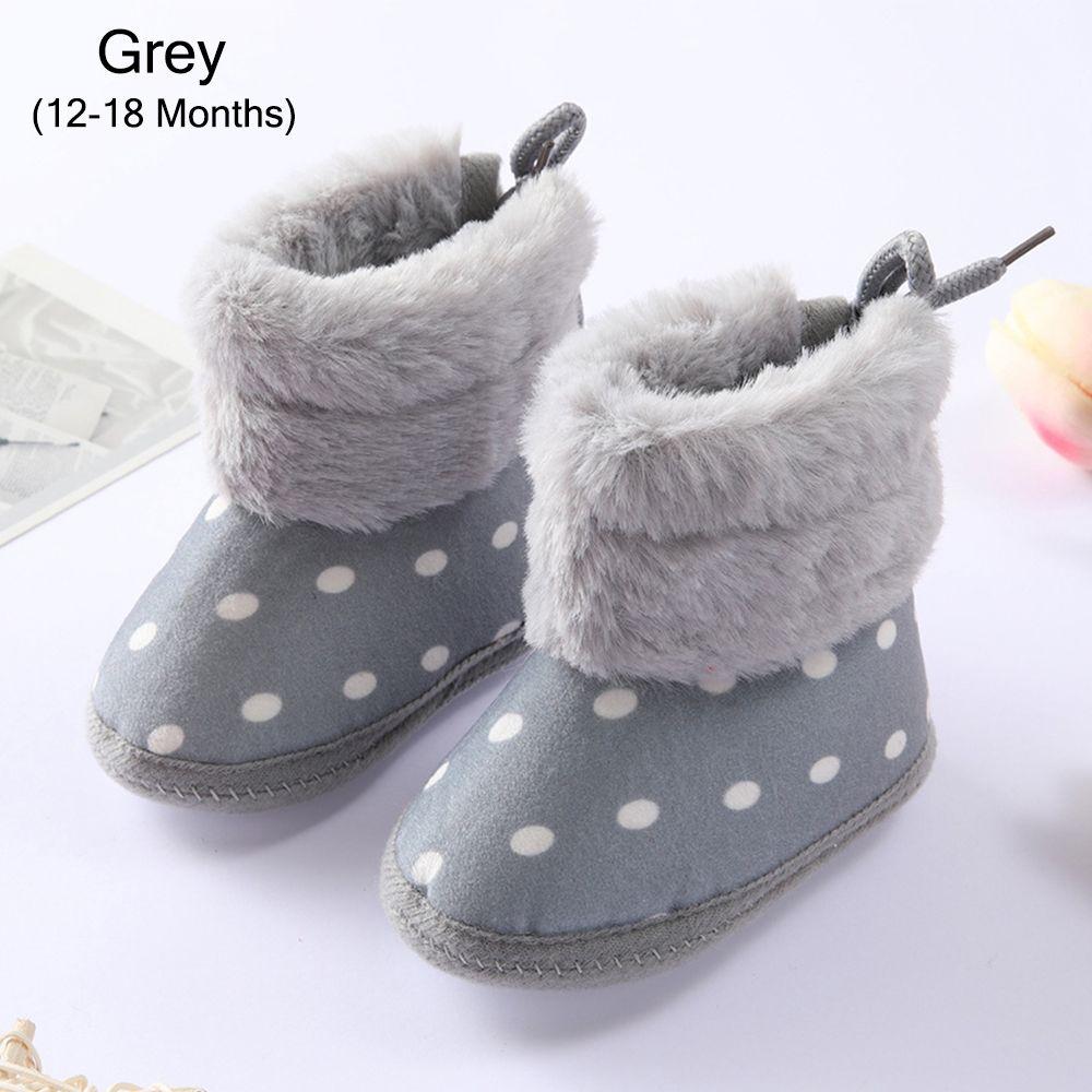 

Мальчики Девочки Уютный Флис Мягкая Подошва Нескользящие Пинетки Ботинки Детские Зимние Сапоги Обувь для Первых Шагов 12-18 Months