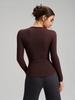 Premium High Elasticity Long Sleeve Yoga Top: Slimming & Stylish for Fitness, Running, and Casual Wear
