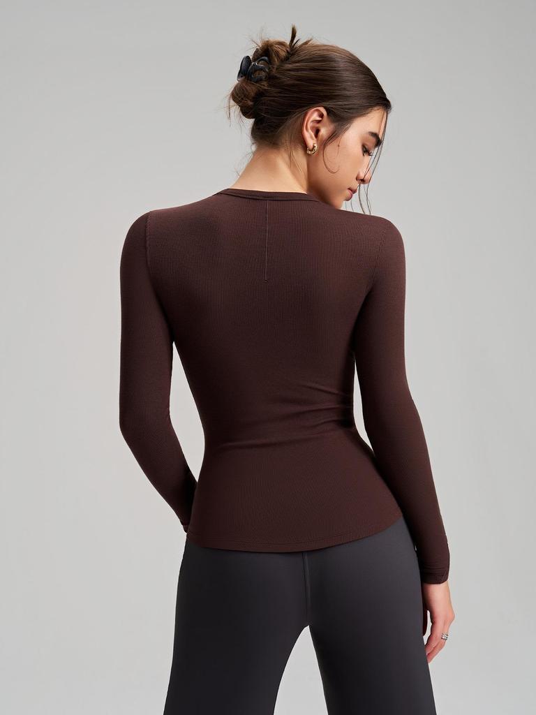 Premium High Elasticity Long Sleeve Yoga Top: Slimming & Stylish for Fitness, Running, and Casual Wear