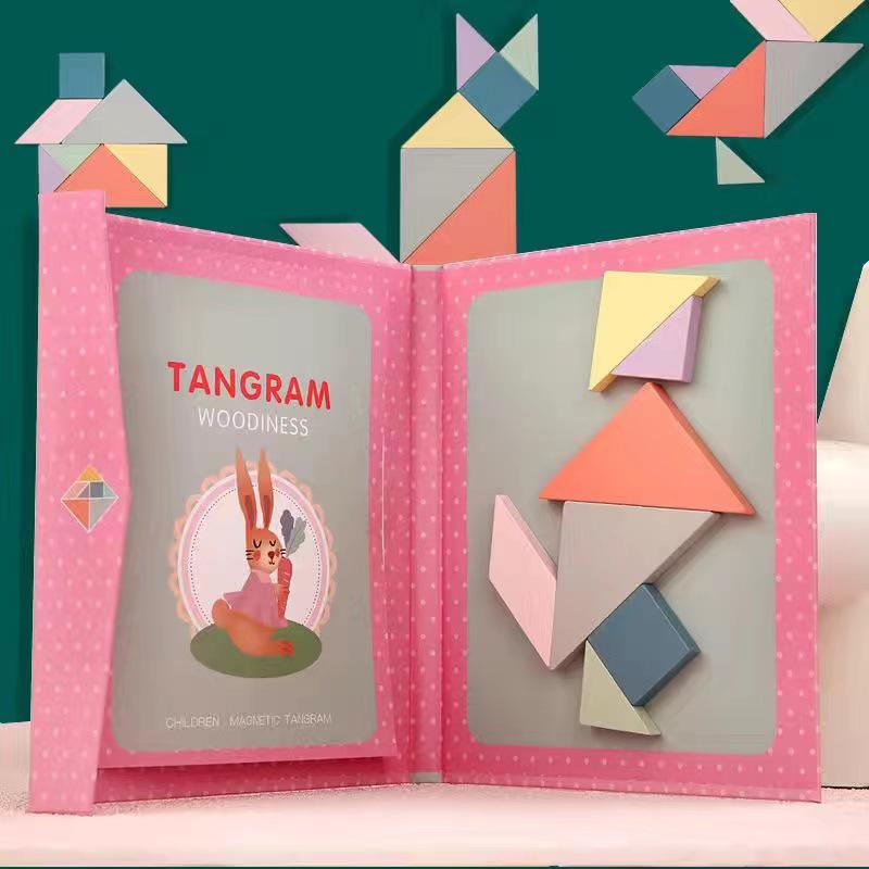 

Magnetic Tangram Puzzle for Kids: Math Teaching Aid for Ages 3-7