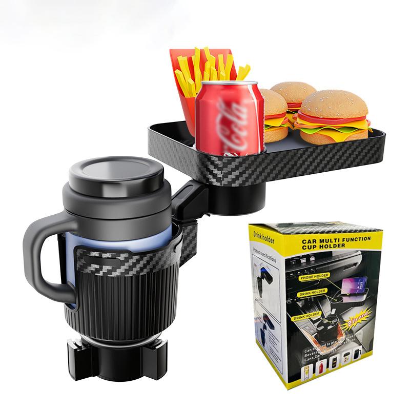 Portable Car Cup Meal Tray Expanded Holder Attachable Adjustable Cup Tray Car Food Desk Table Holder Rotatable