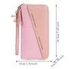 Long Zipper Wallet Ladies Spliced Color Block Tassel Versatile Card Holder Mobile Phone Bag Fashionable Ladies Accessories