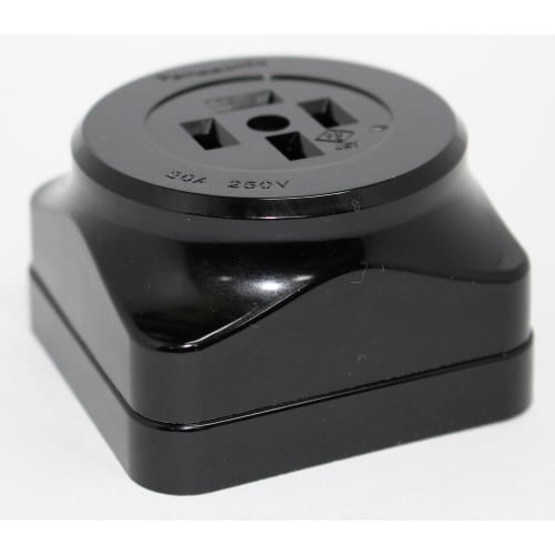 Panasonic Grounded 3P20A Square Outlet Black WK1420