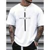 Europäische Größen Herren Grafik-T-Shirt - Schriftzug, Reguläre Passform Lässiges Sommer-T-Shirt Streetwear-Stil Design, Bequemes Leichtes Oberteil, Street Style Tee