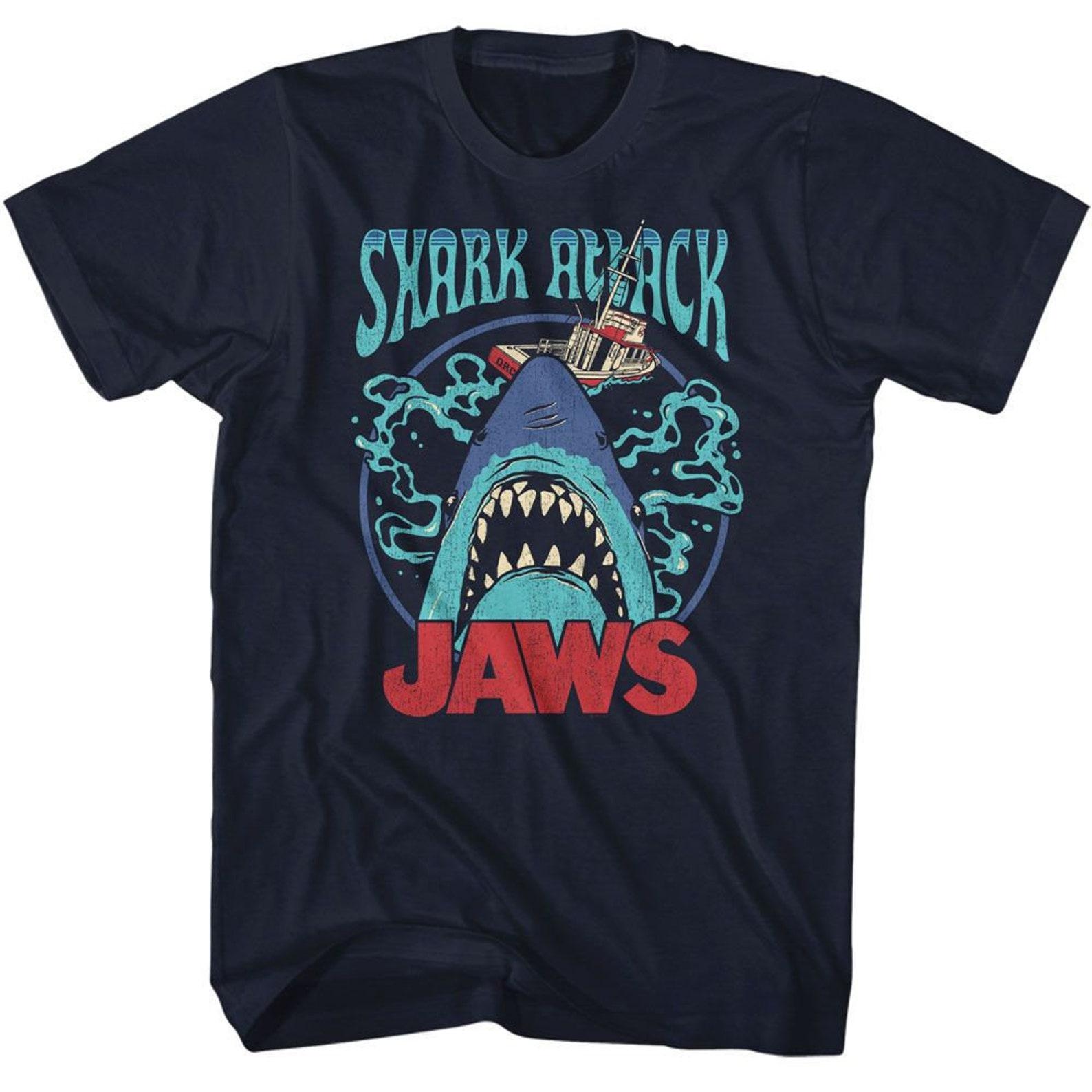 Jaws Swirly Water Navy T-Shirt S