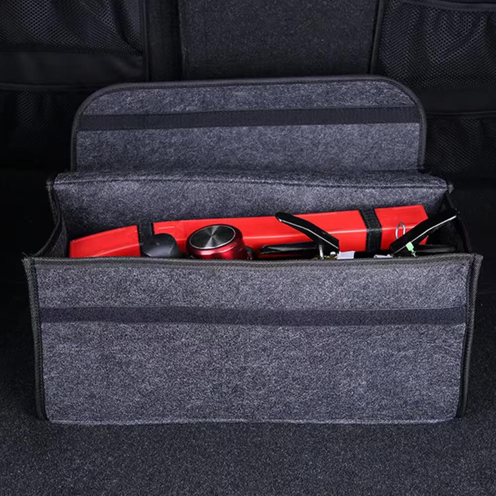 Large Anti Slip Compartment Boot Storage Organizer Tool Car Storage Bag Car Trunk Organizer Soft Felt Storage Box Accessories