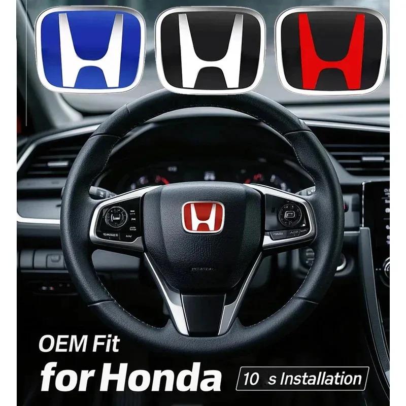 2Pcs for Honda Front Rear Emblem Accord 2013-2023 ABS Chrome Car Logo Badge Fit for 9th 10th Gen Sedan Models Replacement