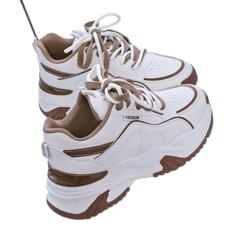2025 Spring and Autumn New Sports and Leisure Shoes Ins Trendy Thick-soled Lightweight Women's Shoes Dad Student Soft-soled Live Broadcast