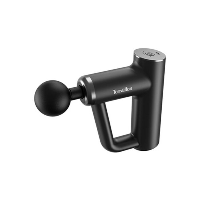 Pistolet de massage - terraillon - fitness massager, 4 embouts, 6 vitesses de 1800 à 3200 rpm, usb-c