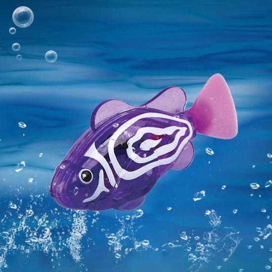 Yousheng Wasseraktivierter leuchtender elektrischer Fisch Badespielzeug für Kinder Interaktiver Roboter-Schwimmfisch für Pool Wanne Blinkendes wasserdichtes Spaß Sommergeschenk