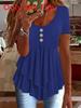 Summer Ladies T Shirt With 3d Pattern In Cotton Blend For Casual Wear