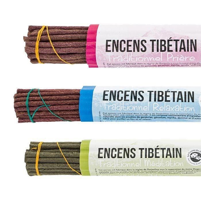 Coffret de 3 encens traditionnels tibétains - Méditation, relaxation et prière
