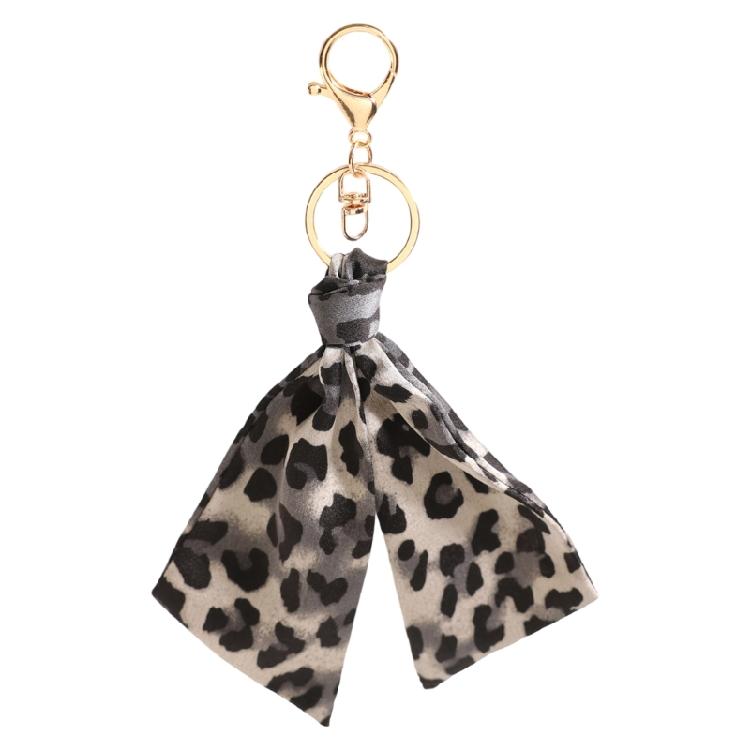 Leopard Themed Key Holder Pendant with Metal Lobster Clasp Polyester Fabric Purse Charm Bag Accessories for Handbag