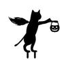 Elegant Black Metal Feline Lawn Statues Suitable For Yard Decoration No Tool Installation Required Durable Metal Craft