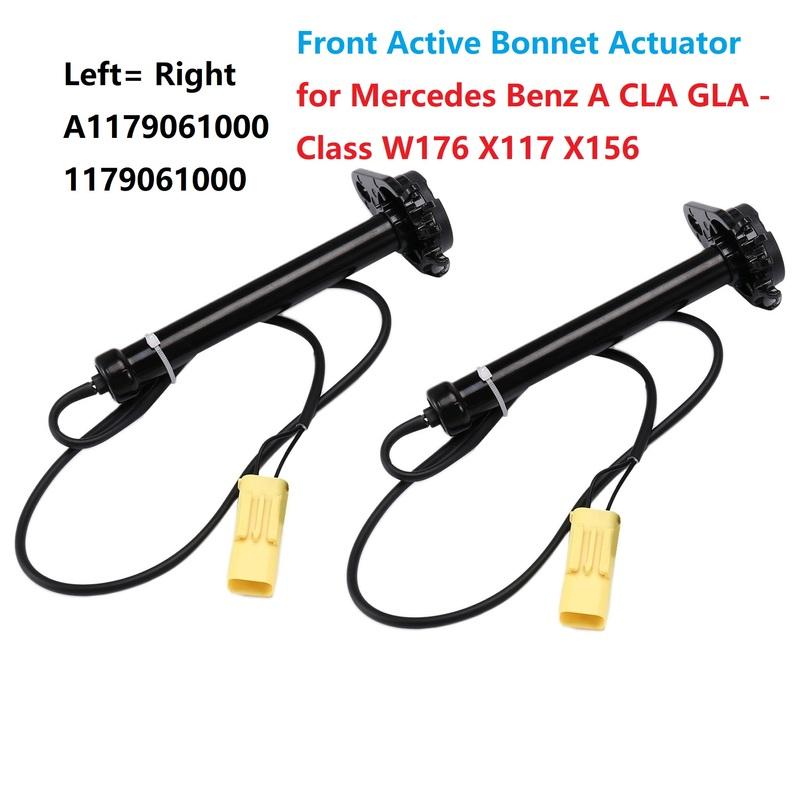 2Pcs Left&Right Front Active Bonnet Actuator A1179061000 for Mercedes Benz A CLA GLA -Class W176 X117 X156 Hood Hinge Sensor