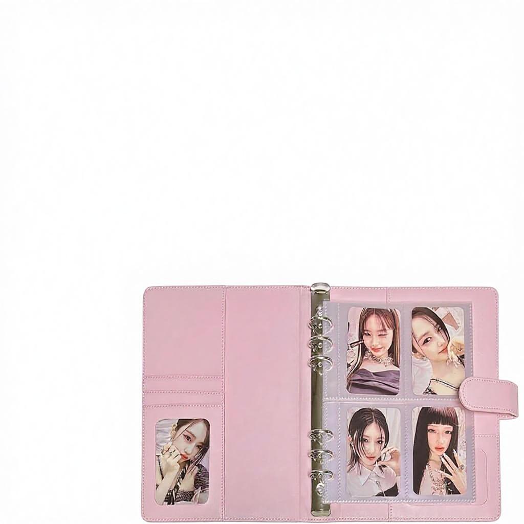 A5 Kpop Photocard Binder 240 Pockets Holder Album 30 Double-Sided Sleeves Pack 6 Ring PU Leather Folder Cover Cute