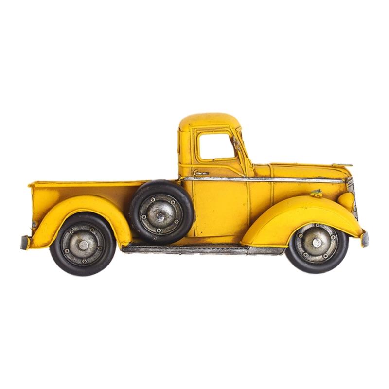 

Винтажный полугрузовик фермерский дом украшения старый металлический пикап модель автомобиля настенные украшения домашний декор красный желтый X3UC жёлтый