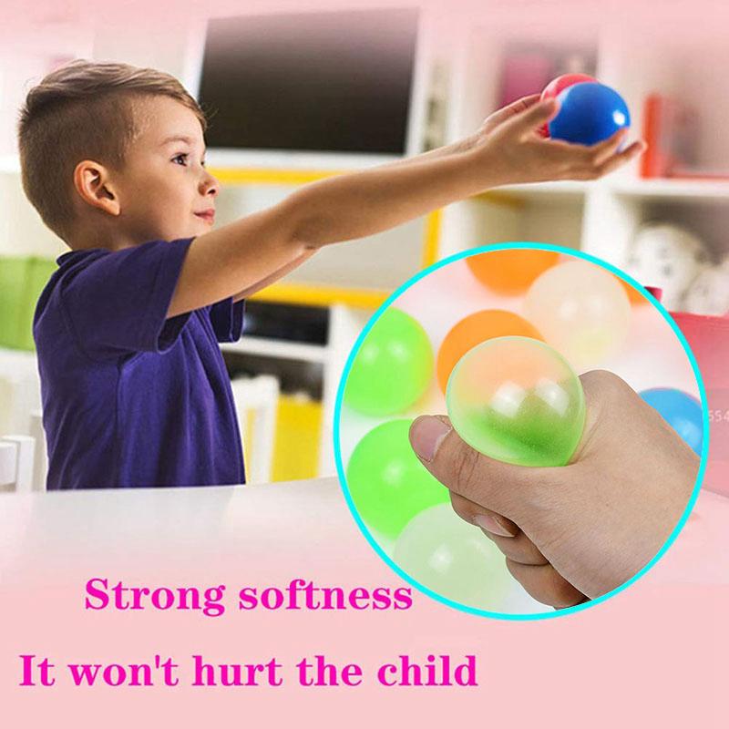 4.5cm Fluorescence Luminous Sticky Ball Anti Stress Decompression Glow Pop In The Dark for Kids Children Gift Party Event Supply