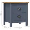 VidaXL Bedside Tables Hill 2 Pcs Grey 46x35x49.5 Cm Pine Wood 288909
