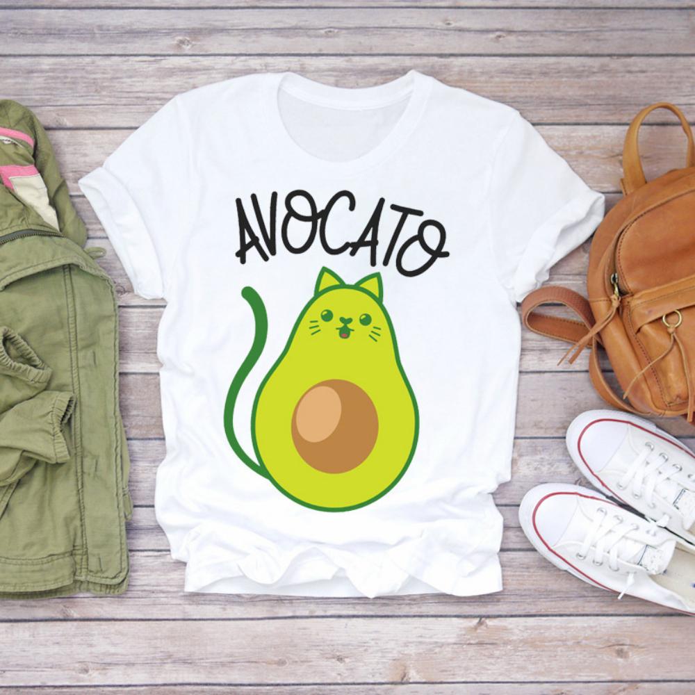 Colored Cartoon Fruit Tshirts  Avocado and Pineapple Tshirts Plussize Casual Tshirt Daily Streetwear Women Casual Tops