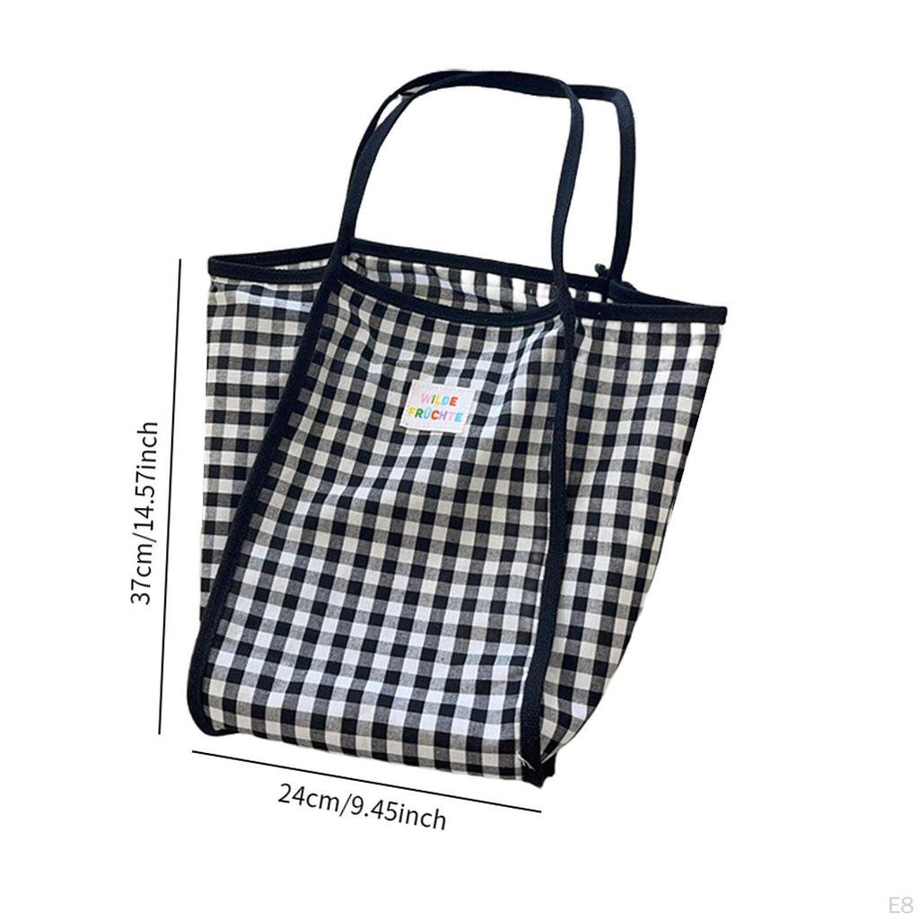 Women Shoulder Bag Checkered Pattern Casual Shopping for Work Outdoor Spring