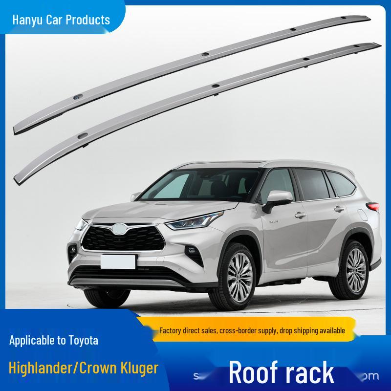 

Багажник на крышу Highlander/Crown Kluger - Алюминиевый багажник для багажа, черный и серебристый (Модель 2022 года) серебряный