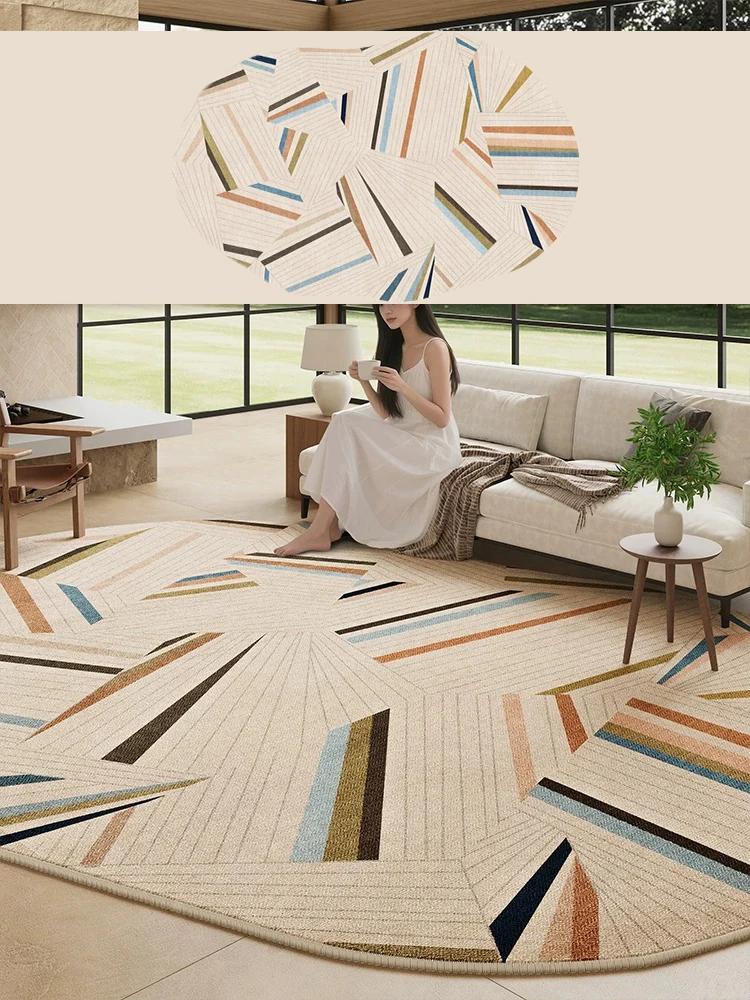 Living Room Carpet Irregular Shape Light Luxury Rug Bedroom Mat Soft Washable Rugs Anti-slip Mats Home Decoration Alfombra Salón