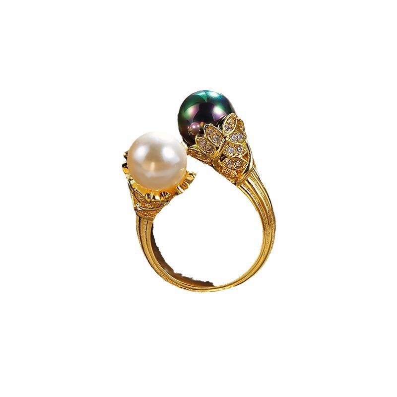 Baroque Pearl Ring for Women: Versatile High-End French Fashion