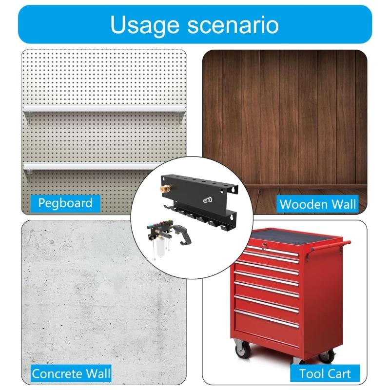 Pressure Washer Wand Holder for Nozzle Tips, Metal Wall Mount Storage Rack Space Saving Cleaning Tool Organizers