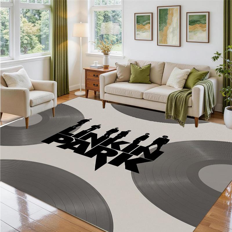 Linkin Park Design Crystal Velvet Rug Soft Decorative Mat for Bedroom Entrance