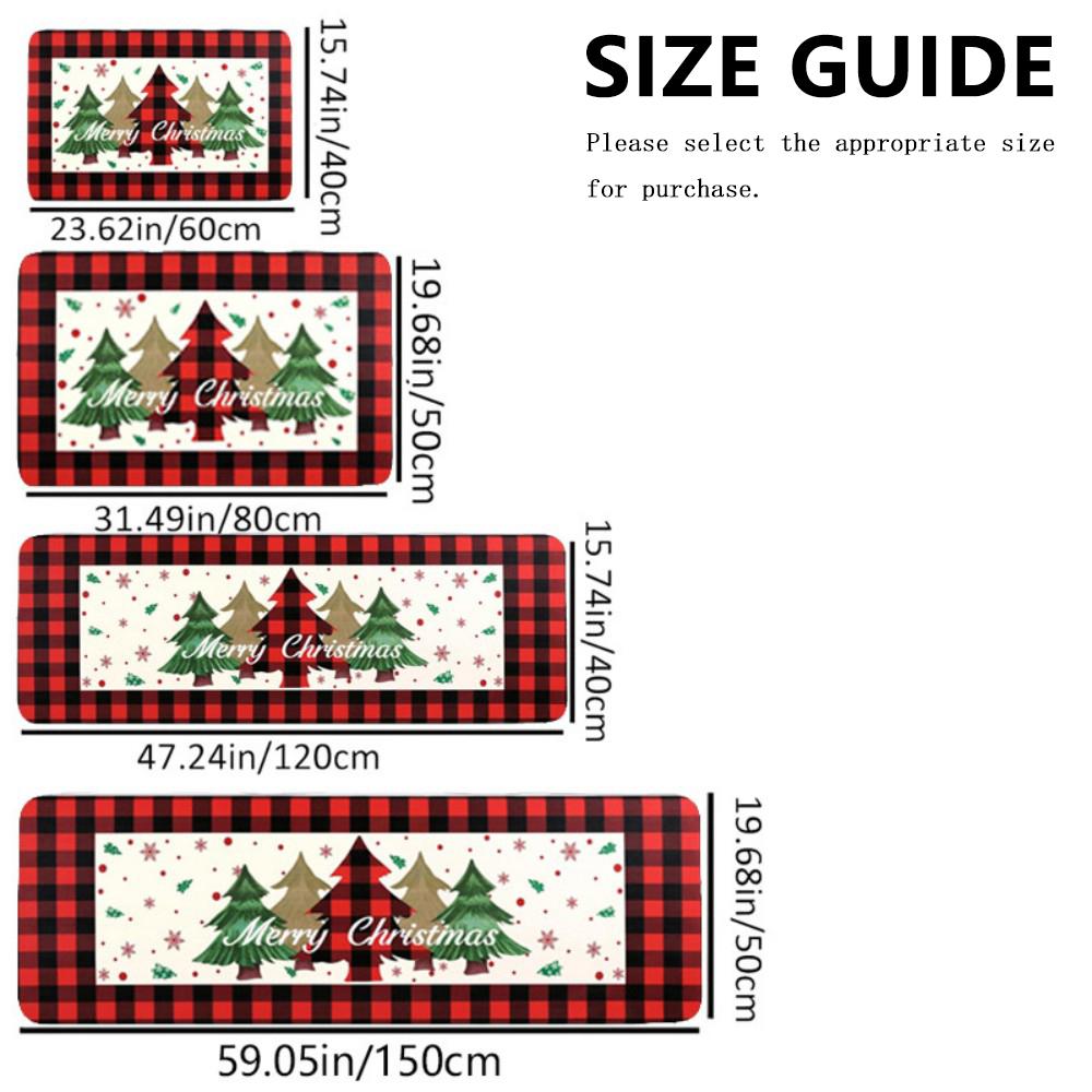 

Рождественская елка кухонные коврики фермерский красный клетчатый кухонный коврик нескользящие коврики для кухонного коврика зимний рождественский декоративный коврик 1PC-40X60cm-16x24in