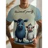 Summer Mans Animal Cat T-shirt Creative 3D Printed Short Sleeved T-shirt Fashionable Comfortable Soft Breathable Large Loose T-shirt